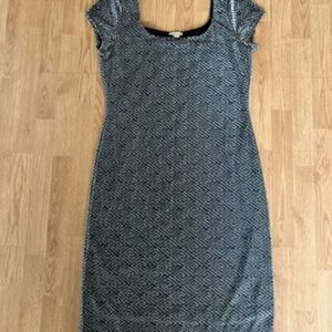 Derek Heart Dress Sparkly Silver and Black 1X